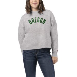 Women's League Collegiate Wear Heather Gray Oregon Ducks 1636 Boxy Sweatshirt