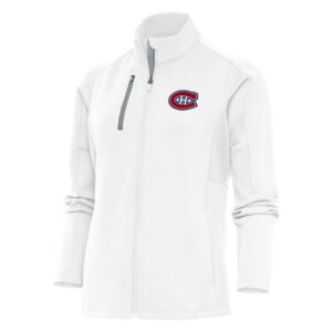 Women's Antigua White Montreal Canadiens Team Logo Generation Full-Zip Jacket