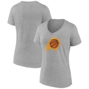 Women's Heather Gray Phoenix Suns Alternate Logo V-Neck T-Shirt