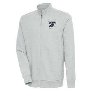Men's Antigua Heather Gray Howard Bison Action Full-Zip Jacket