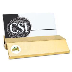 Gold George Mason Patriots Team Logo Business Card Holder