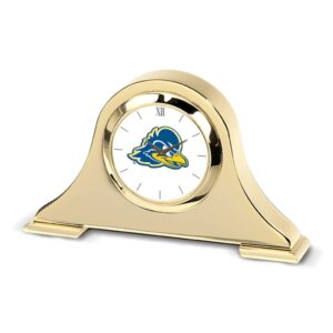 Gold Delaware Fightin' Blue Hens Team Logo Napoleon Desk Clock