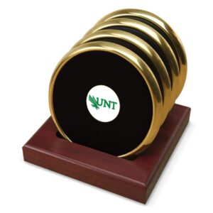 Gold North Texas Mean Green Team Logo 4-Piece Coaster Set