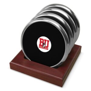 Silver Boston University Team Logo 4-Piece Coaster Set