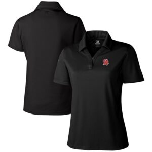 Women's Cutter & Buck Black Tampa Bay Buccaneers Throwback Logo Genre DryTec Textured Polo