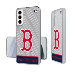 Boston Red Sox Endzone Design Galaxy Clear Phone Case