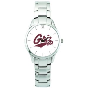 Women's Silver Montana Grizzlies Stainless Steel Bracelet Wristwatch