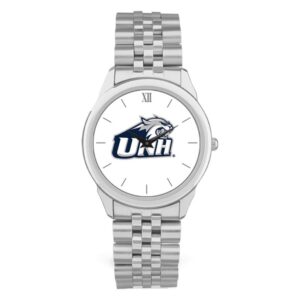 Men's Silver New Hampshire Wildcats Team Logo Rolled Link Bracelet Wristwatch