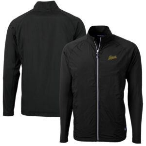 Men's Cutter & Buck Black George Mason Patriots Adapt Eco Knit Hybrid Recycled Big & Tall Full-Zip Jacket