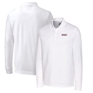 Men's Cutter & Buck White Texas Tech Red Raiders Vault Advantage Tri-Blend Pique Big & Tall Long Sleeve Polo