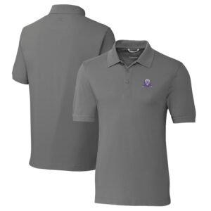 Men's Cutter & Buck Steel Northwestern Wildcats Vault Advantage Tri-Blend Pique Big & Tall Polo