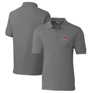 Men's Cutter & Buck Steel Washington State Cougars Vault Advantage Tri-Blend Pique Big & Tall Polo