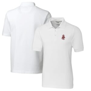Men's Cutter & Buck White Washington State Cougars Vault Advantage Tri-Blend Pique Big & Tall Polo
