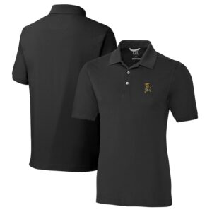 Men's Cutter & Buck Black Wichita State Shockers Vault Advantage Tri-Blend Pique Big & Tall Polo
