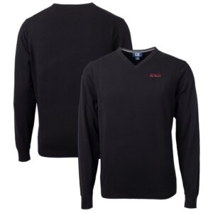 Men's Cutter & Buck Black Texas Tech Red Raiders Lakemont Tri-Blend Big & Tall V-Neck Pullover Sweater