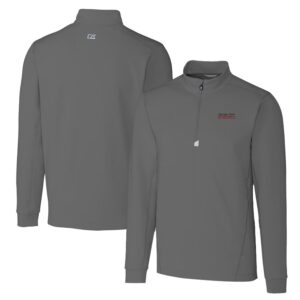 Men's Cutter & Buck Steel Texas Tech Red Raiders Big & Tall Traverse Stretch Quarter-Zip Pullover Top