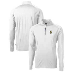 Men's Cutter & Buck White Wichita State Shockers Adapt Eco Knit Stretch Recycled Quarter-Zip Pullover Top