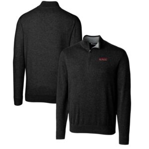Men's Cutter & Buck Black Texas Tech Red Raiders Lakemont Quarter-Zip Pullover Sweater