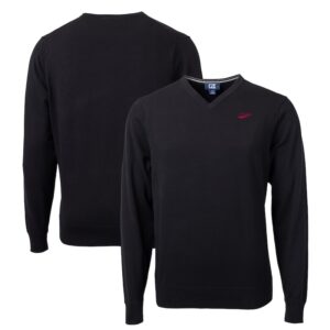 Men's Cutter & Buck Black New Mexico State Aggies Lakemont Tri-Blend V-Neck Pullover Sweater