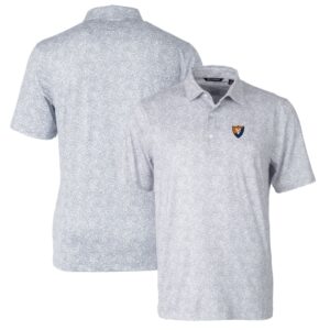 Men's Cutter & Buck Gray Illinois Fighting Illini Pike Constellation Stretch Polo