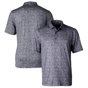 Men's Cutter & Buck Black Texas Tech Red Raiders Pike Constellation Stretch Polo