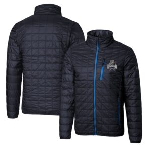 Cutter & Buck Navy Utah State Aggies Primary Team Logo Rainier PrimaLoft Eco Insulated Full-Zip Puffer Jacket