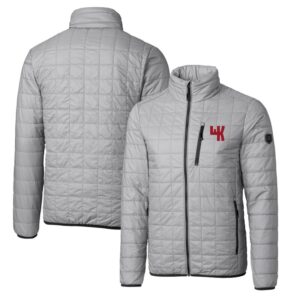 Cutter & Buck Gray Western Kentucky Hilltoppers Primary Team Logo Rainier PrimaLoft Eco Insulated Full-Zip Puffer Jacket