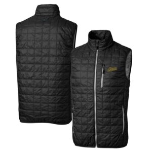 Cutter & Buck Black George Mason Patriots Primary Team Logo Rainier PrimaLoft Eco Insulated Full-Zip Puffer Vest