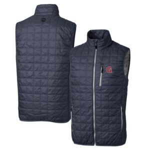 Cutter & Buck Heather Navy Gonzaga Bulldogs Primary Team Logo Rainier PrimaLoft Eco Insulated Full-Zip Puffer Vest