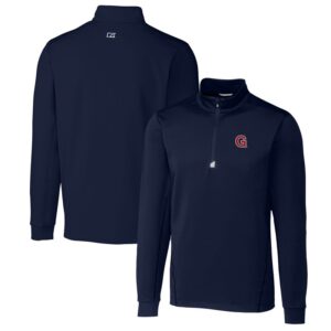 Men's Cutter & Buck Navy Gonzaga Bulldogs Traverse Stretch Quarter Zip-Pullover Top