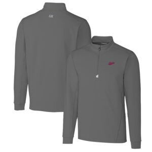 Men's Cutter & Buck Steel New Mexico State Aggies Traverse Stretch Quarter Zip-Pullover Top