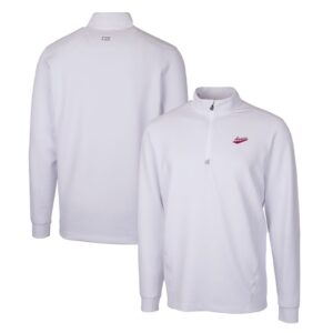 Men's Cutter & Buck White New Mexico State Aggies Traverse Stretch Quarter Zip-Pullover Top