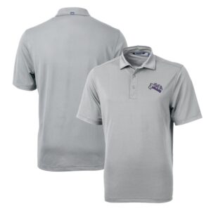 Men's Cutter & Buck Gray Stephen F Austin Lumberjacks Team Logo Virtue Eco Pique Recycled Polo