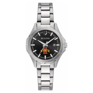Women's Bulova Black Iowa State Cyclones Stainless Steel Sport Classic Watch