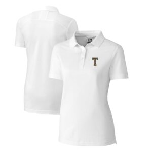 Women's Cutter & Buck White Georgia Tech Yellow Jackets Advantage Tri-Blend Pique Polo