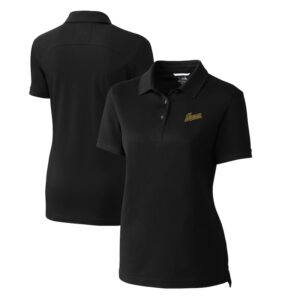 Women's Cutter & Buck Black George Mason Patriots Advantage Tri-Blend Pique Polo