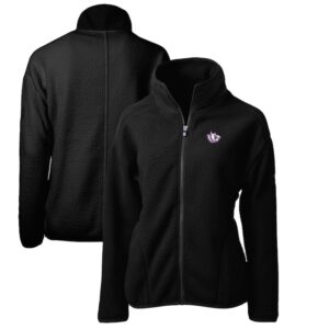 Women's Cutter & Buck Black TCU Horned Frogs Cascade Eco Sherpa Full-Zip Fleece Jacket