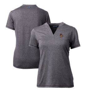 Women's Cutter & Buck Heather Charcoal Oregon State Beavers Forge Stretch Blade V-Neck Top