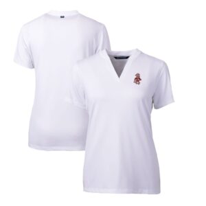 Women's Cutter & Buck White Washington State Cougars Forge Stretch Blade V-Neck Top