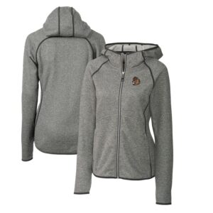 Women's Cutter & Buck Heather Gray Oregon State Beavers Mainsail Sweater-Knit Full-Zip Hoodie
