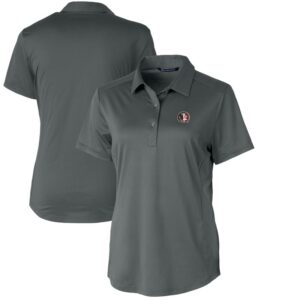 Women's Cutter & Buck Steel Florida State Seminoles Vault Prospect Textured Stretch Polo
