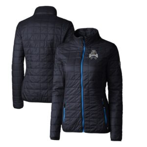 Women's Cutter & Buck Navy Utah State Aggies Vault Rainier PrimaLoft Eco Insulated Full-Zip Puffer Jacket