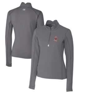Women's Cutter & Buck Steel Washington State Cougars Traverse Stretch Quarter-Zip Pullover Top