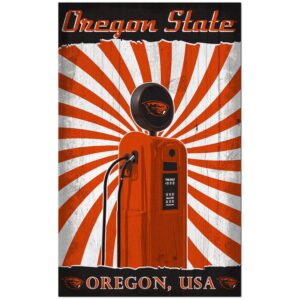 Oregon State Beavers 11'' x 19'' Retro Pump Location Sign