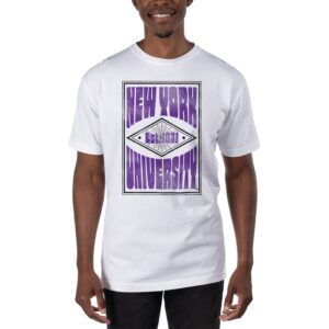 Men's Uscape Apparel White NYU Violets T-Shirt