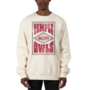 Men's Uscape Apparel Cream Temple Owls Premium Heavyweight Pullover Sweatshirt