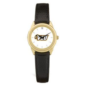 Women's Gold/Black VCU Rams Medallion Leather Watch