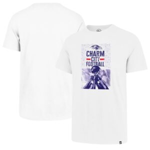 Men's '47 White Baltimore Ravens Charm City Football T-Shirt