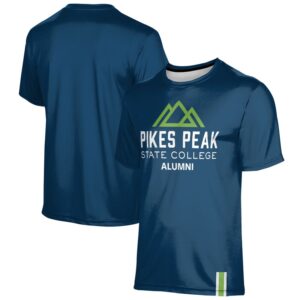 Men's ProSphere Navy Pikes Peak State College Alumni Logo Stripe T-Shirt
