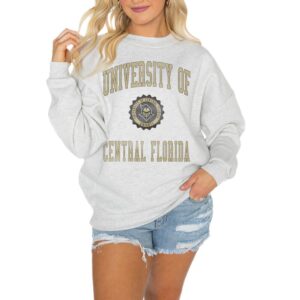 Women's Gameday Couture Steel UCF Knights Good Vibes Premium Fleece Drop Shoulder Pullover Sweatshirt